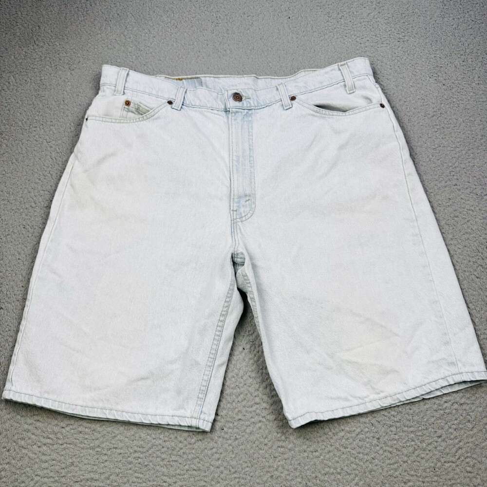 VINTAGE LEVIS 550 Shorts Mens 40 Tag Acid Wash Denim Jorts USA 90s Orange Tab